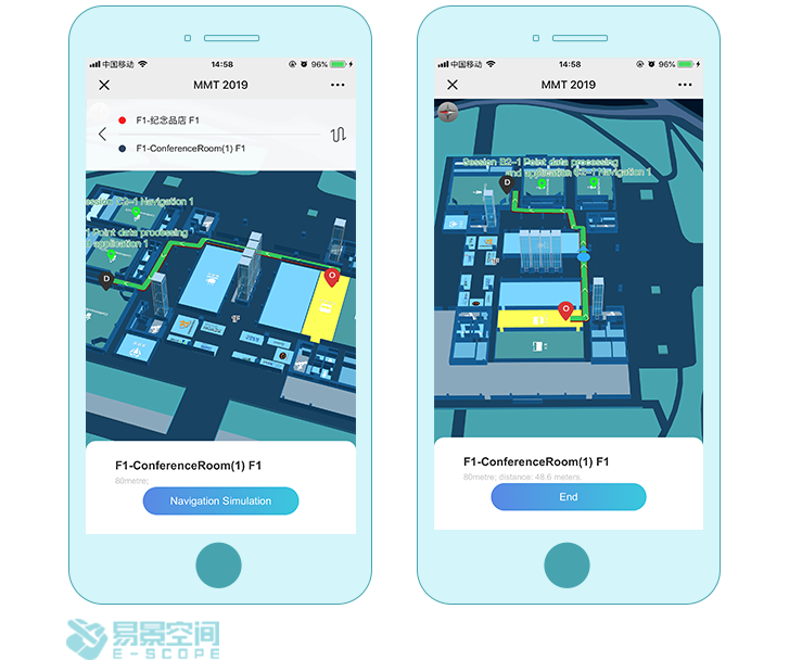 智慧展厅三维场景展示与会展定位导航服务3