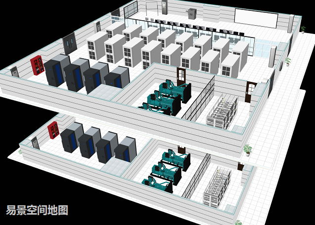 制作智慧机房场景室内电子场景